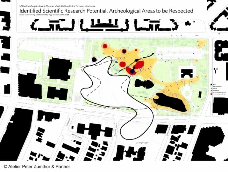 Site Plan with archeological sensitivities labeled 800x605 Close-up Los Angeles. Ascesa di una stella