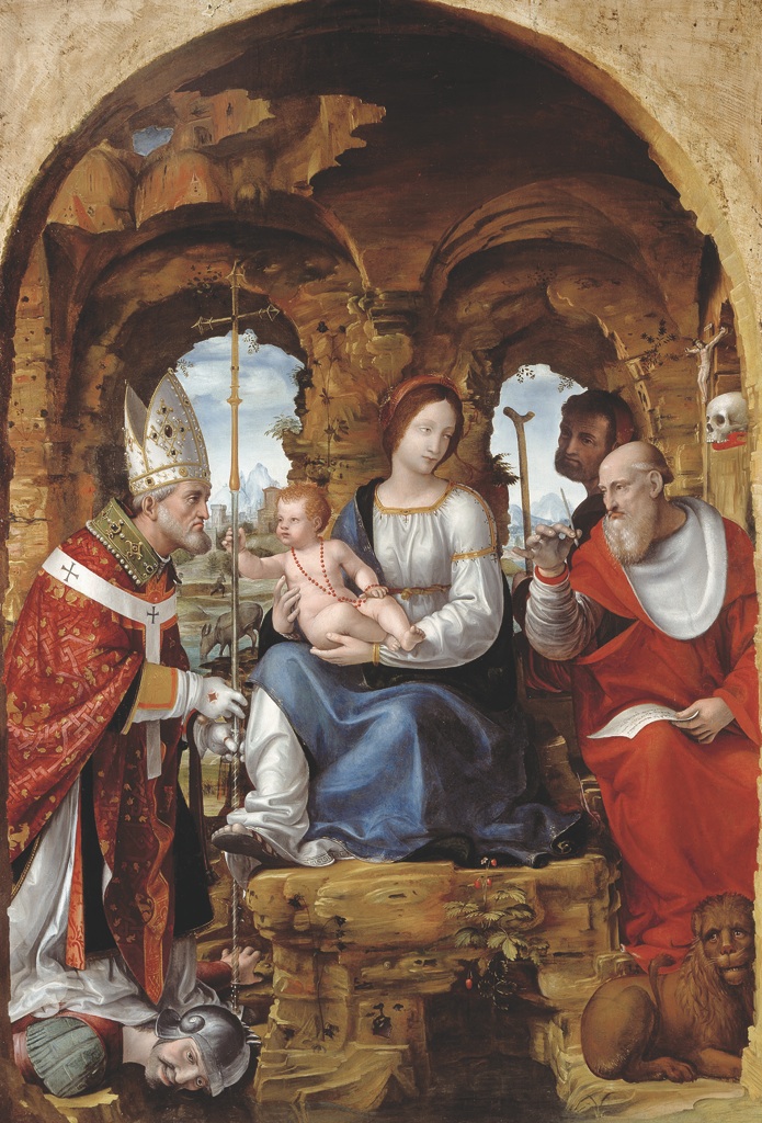 Zenale Madonna con il Bambino in trono tra i santi Bramantino, l'eccentrico del Rinascimento lombardo a Lugano