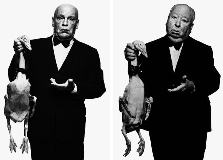 Albert Watson Alfred Hitchcock with Goose 1973 Essere 10, 100, 1000 John Malkovich. Il fotografo Sandro Miller moltiplica l’identità del celebre attore: eccolo, a Chicago, nei panni di Warhol, Marylin, Dalì…  