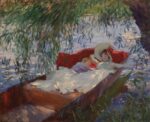 John Singer Sargent Two Women Asleep in a Punt under the Willows 1887 ca. – © Museu Calouste Gulbenkian Lisbona – photo Catarina Gomes Ferreira Viva l’Impressionismo. Quello americano, a Madrid, in un museo austroungarico…