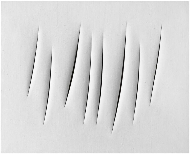 Lucio Fontana Concetto Spaziale Attese 1963 Lucio Fontana e Yves Klein. L’infinita liaison di due artisti cosmonauti