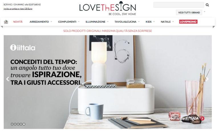 Screenshot 2014 10 22 17.07.11 Design italiano a portata di click. Cresce il successo internazionale della piattaforma di e-commerce Lovethesign: da dodici a mille marchi rappresentati in due anni. E ora entra anche Alessi...