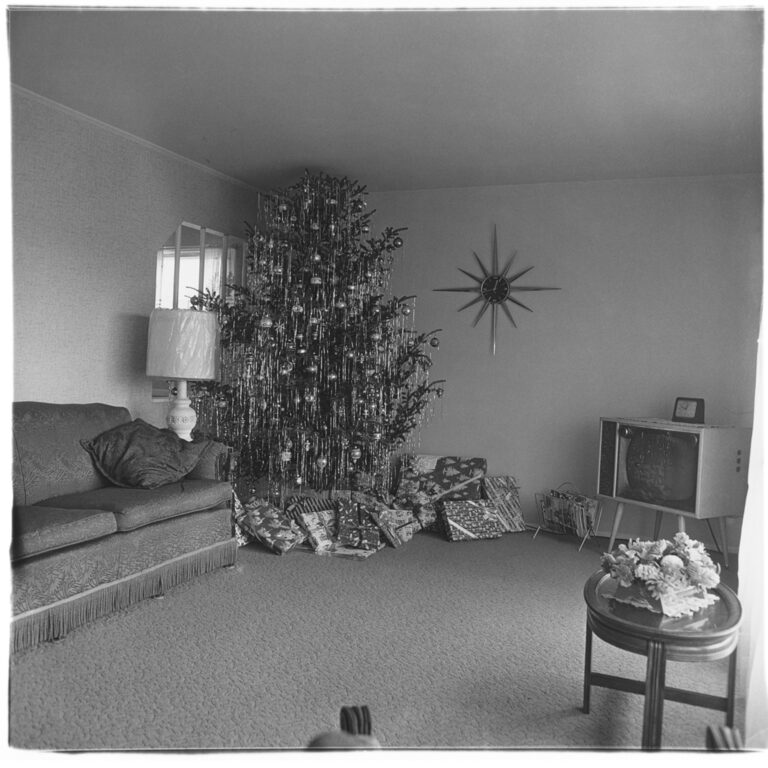 Diane Arbus Xmas tree in a living room Levittown L.I. 1963 Da Andy Warhol a Paul McCarthy, da Salvador Dalì a Diane Arbus. Ecco il nostro biglietto (collettivo) di auguri di Natale