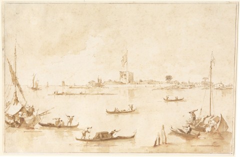 Francesco Guardi, Il Forte di San Nicolò visto dalla laguna, anni ottanta del XVIII secolo - National Gallery of Art, Washington, Donato da Samuel H. Kress