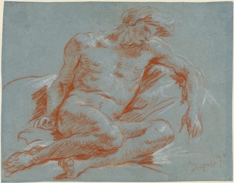 Giambattista Tiepolo Nudo maschile seduto 1752 1753 National Gallery of Art Washington Wolfgang Ratjen Collection Patrons’ Permanent Fund L’arte veneziana in centrotrenta disegni. Al Museo Correr