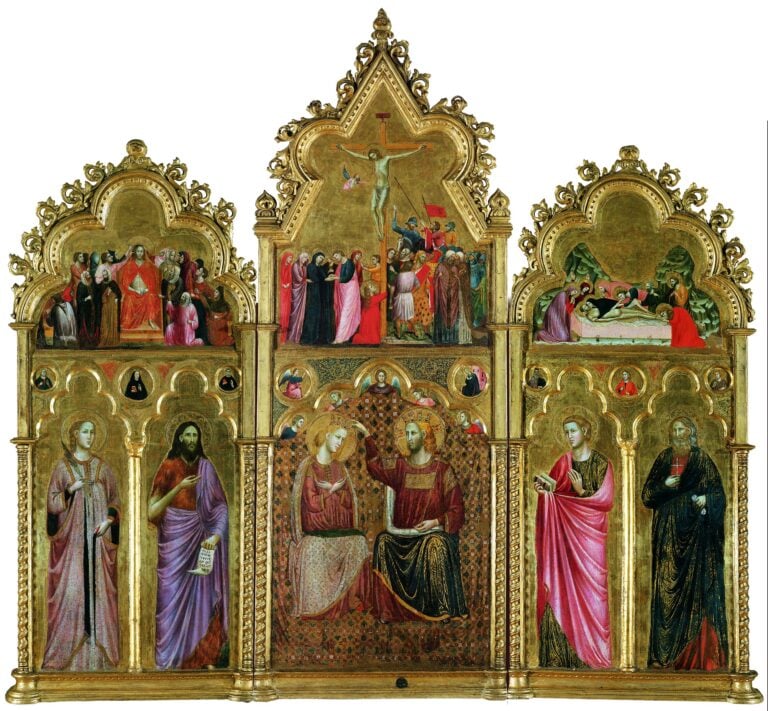 Giuiano da Rimini Incoronazione della Vergine Santi e scene della Passione Rimini Museo della Città Da Giotto a Gentile. Pittura e scultura a Fabriano tra Duecento e Trecento