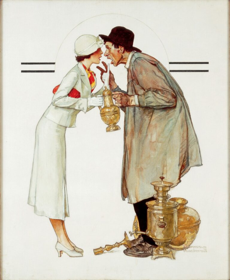 Norman Rockwell Brass Merchant 1934 Collection of The Norman Rockwell Museum at Stockbridge xl Norman Rockwell, ritratto dell’America