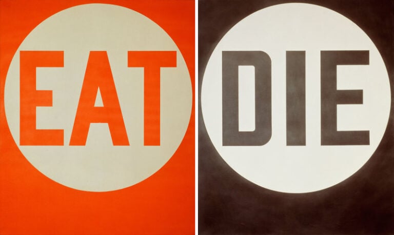 Robert Indiana EAT DIE 1962 Mercoledì Italo/Americano#5: il cibo, la vita e il silenzio della morte