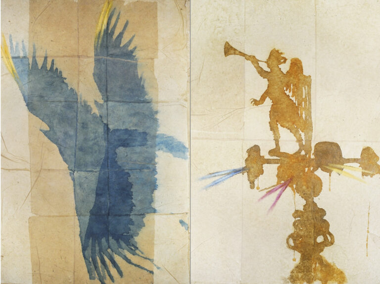 Davide Benati Avvoltoio degli agnelli 1982 acquarello su carta intelata cm 200 x 300 Milano Museo del Novecento Furioso contemporaneo. Reggio Emilia celebra l’Ariosto