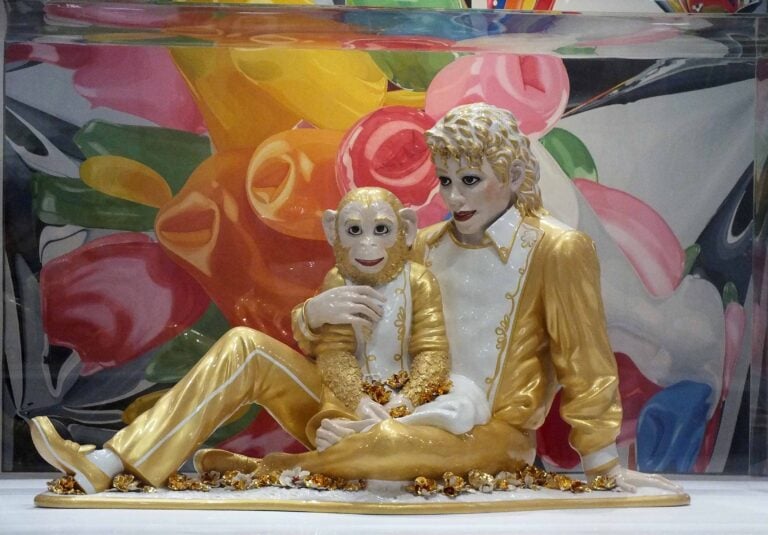 Jeff Koons serie Banality Michael Jackson and Bubbles 1988 © Silvia Neri Jeff Koons: la grande retrospettiva al Pompidou