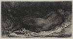 Rembrandt van Rijn, Nudo femminile disteso (La negra sdraiata), 1658, acquaforte, bulino e puntasecca su rame, 80 x 157 mm, Casa Morandi, Bologna