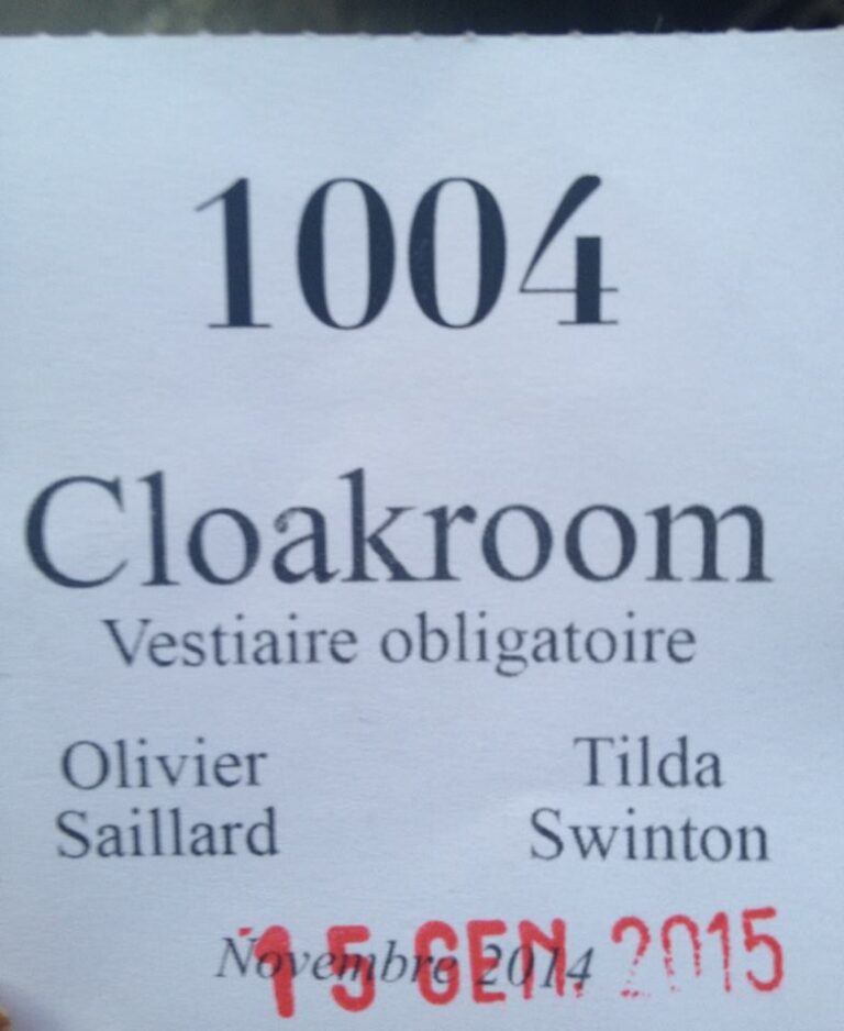 Tilda Swinton, Cloakroom - Pitti Immagine Uomo, Firenze 2015
