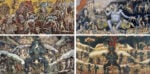 Da in alto a sinistra, in senso orario, Coppo di Marcovaldo, Giotto, Giovanni da Modena e Maestro dell'Avicenna