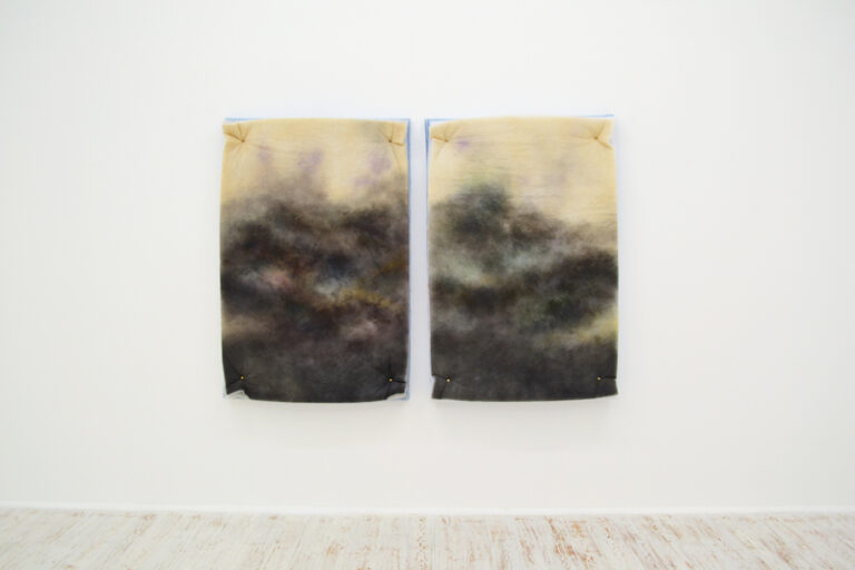 Corinna Gosmaro, Scape, 2014, Spray on polyester filter, 150x100x15 cm