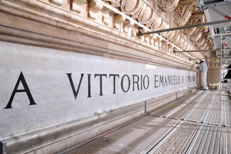 Dedicazione Galleria Galleria Vittorio Emanuele: punto sul cantiere più seguito di Milano. Al restauro su ponteggio mobile si aggiunge ora la passeggiata sui tetti, concessa al Seven Stars Galleria