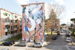 Hitnes per Sanba Roma 2015 8 Rifatevi gli occhi. Lo street artist romano Hitnes ridipinge sei facciate del quartiere San Basilio. Vi mostriamo i primi quattro murales, targati SanBa