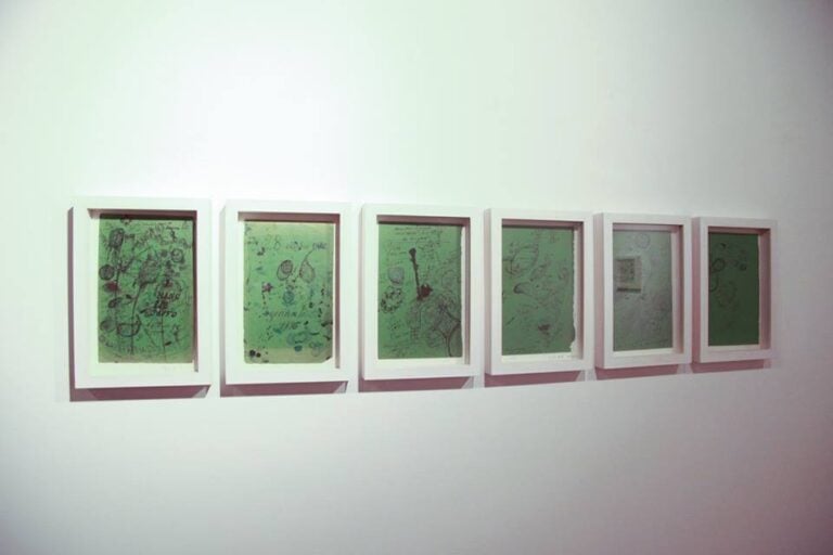 Leonardo Sinisgalli – Elogio dell’entropia. Carte assorbenti 1942-1976 - veduta della mostra presso la GABA.MC, Macerata 2015