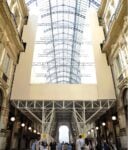 Portale semovente in Galleria Vittorio Emanuele II a Milano durante il restauro