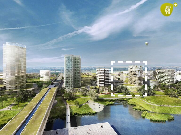 Aspern (Die Seestadt Wiens) – Seeparkquartier Rendering ©Schreinerkastler