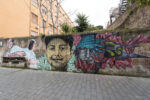 Diavù Lucamaleonte e Nic Alessandrini il muro nel quaretiere meticcio di Torpignattara foto Giorgio Benni 4 L’anima sociale della street art romana e il cuore multietnico di Torpignattara. Finito il muro dei migranti. E parte il crowdfunding per il film