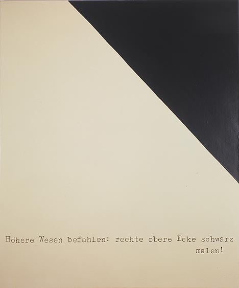 Sigmar Polke, Higher Beings Command. Paint the upper right corner black, 1969