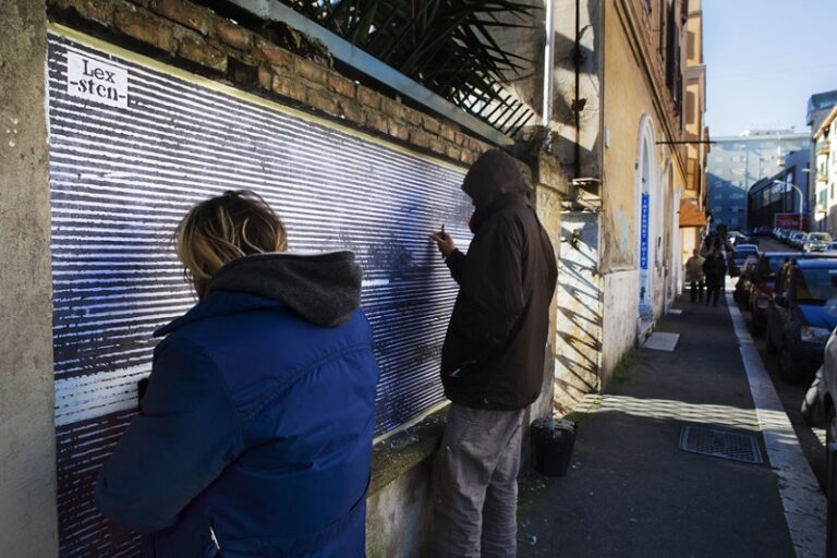 Sten&Lex - intervento outdoor in via Ciro da Urbino, Roma 2015 - photo Giorgio Coen Cagli