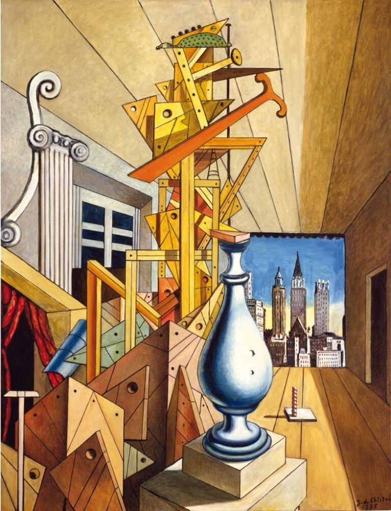 Giorgio de Chirico, Visione metafisica di New York, 1975 - olio su tela