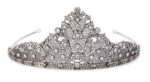 Mario Buccellati, 1929. Tiara sforata a tulle in argento platinato e foderato in oro giallo, incassato con brillanti e diamanti taglio rosa