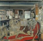 Paul Delvaux, Les Squelettes, 1944 - Musée d'Ixelees, Bruxelles - photo Speltdoorn