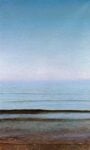 Piero Guccione, Grande spiaggia, 1996-2001, olio su tela, cm 151 x 91,5, collezione privata