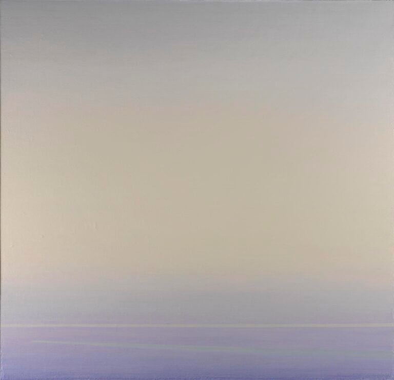 Piero Guccione, La linea verde, 2010-14, olio su tela, cm 110 x 105, collezione privata