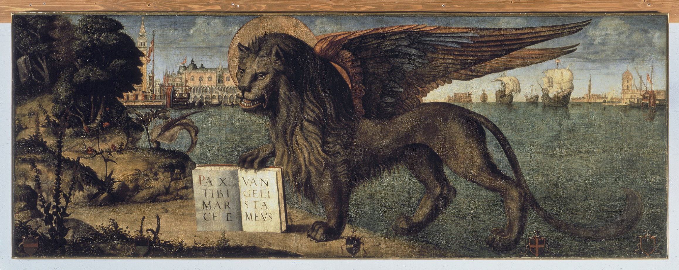 Vittore Carpaccio, Leone marciano, 1516, 138x 367 cm, Palazzo Ducale, Venezia