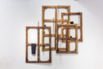 Maurizio Pellegrin, Geometries on the Air, 2014, telai antichi, frustini, tessuto, filo; 206 x 200 cm photo Enrico Fiorese