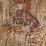 Giovanni Boldini, Cattedrale di Bordeaux con figure in movimento, 1913-14, Coll privata