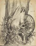 Giovanni Testori, Senza Titolo, (Studio per una Crocifissione - Testa di agnello con corona di spine 1), 1949