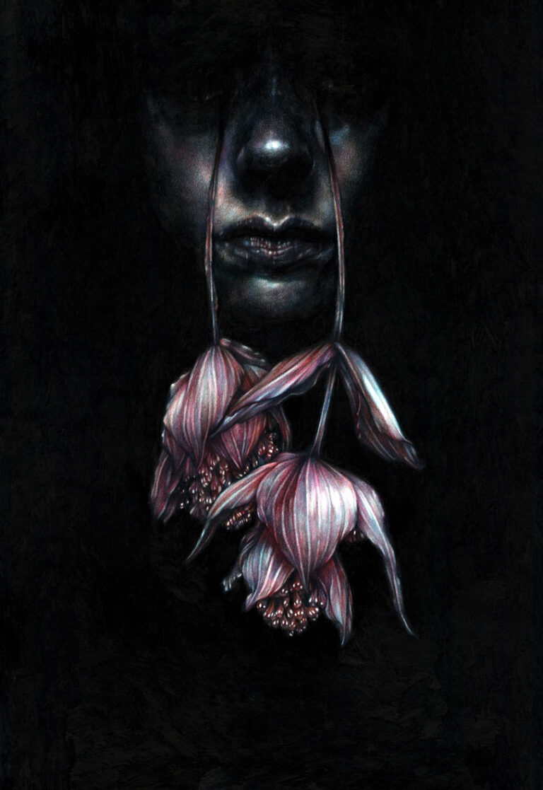 Marco Mazzoni, Conjunctivitis, 2015 - matite colorate su carta, cm 48x33