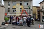 Street art a scuola. Mr. Klevra dipinge la facciata dell’Istituto Confalonieri di Campagna. Un’immagine sacra, in memoria di uomini che conobbero il sacrificio