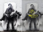 Pasolini Pietà Roma 2015 dopo latto di vandalismo Street Art. Tra riqualificazione e vandalismo