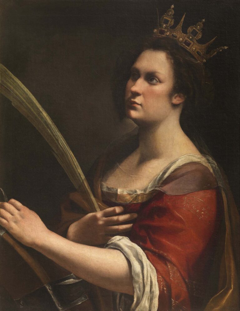 A. Gentileschi Santa Caterina dAlessandria. Firenze Galleria degli Uffizi Una villa confiscata alla camorra ospita una mostra con opere dagli Uffizi e da altri musei nazionali. A Casal di Principe, la rinascita passa (anche) dall’arte