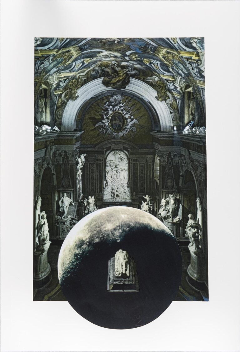 Giulio Paolini studio per “da lontano” 2015 collage on paper cm 48 x 33 sheets Immagini in anteprima dell’installazione di Giulio Paolini alla Cappella Sansevero. Ancora un grande artista in pellegrinaggio a Napoli davanti al mitico Cristo velato