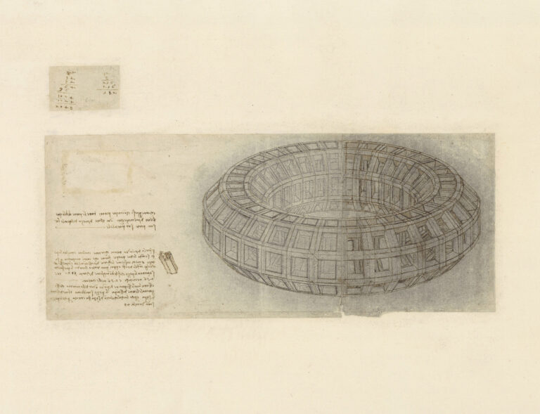 Leonardo da Vinci, Studio prospettico di un “mazzocchio” (1510 circa) - Milano, Veneranda Biblioteca e Pinacoteca Ambrosiana, Codice Atlantico, f. 710 a-b recto (ex 263 verso-b)