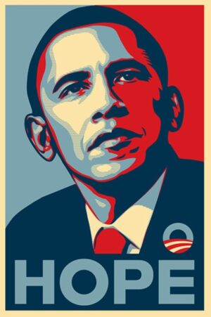 Obey su Barak Obama, otto anni dopo il celebre poster elettorale. Riflessioni di un artista deluso: dalla politica e dagli americani