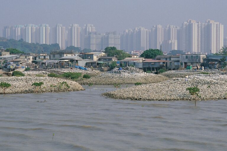Uneven Growth (Mak) – Lau Fan Chan-oyster farm in front of Tin Shui Wai New Town, Hong Kong, 2014 ©MAP Office