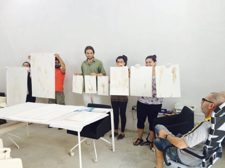 Virginia Zanetti, Studio quarto per l'estasi nel paesaggio- Poggiare i piedi dentro l'anima, 2015, workshop, Dino Morra arte contemporanea, Napoli - photo Zanetti