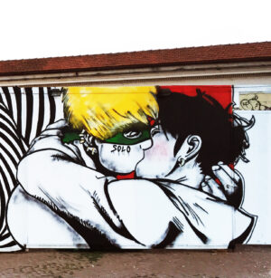Roma, c’è anche la street art al Pride Park dell’Ex Mattatoio. Aspettando il corteo, il festival lgbt accoglie tre murales contro l’omofobia