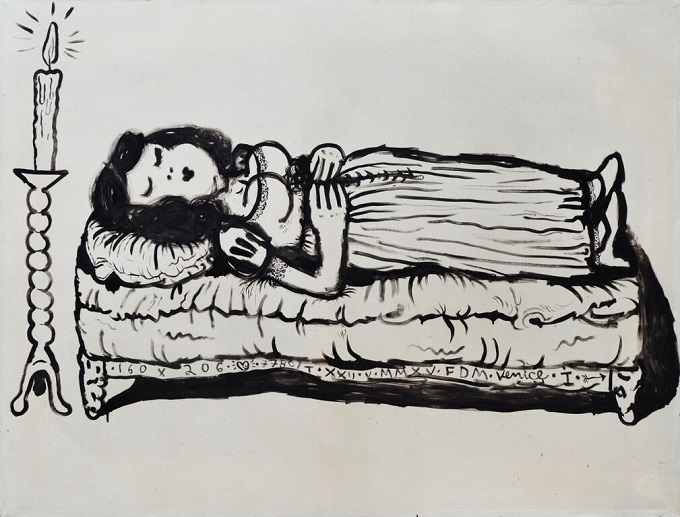 Drawing as Performance, F. De Meo, Snow White 22.05.15.01, olio su tela, 160 x 206 cm, 2015