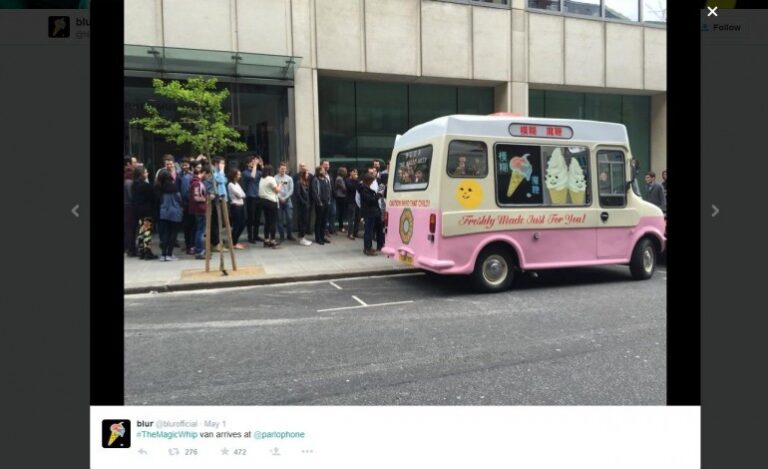 Il camioncino dei gelati targati Blur1 Il ritorno dei Blur. Marketing speciale per il nuovo disco: dal gelato autoprodotto al fumetto di Kongkee. Brit-pop made in China