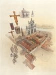 Livelli storici e temi di Santa Croce (Archivio dell’Opera di Santa Croce, disegno di Alessandro Rabatti)