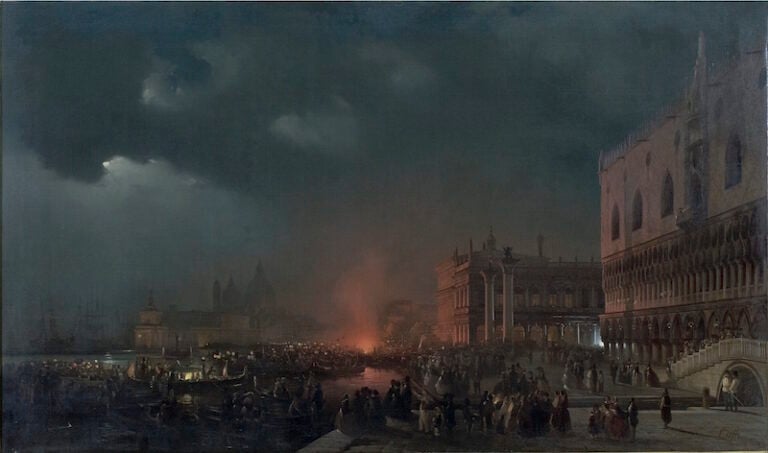 Ippolito Caffi, Festa notturna a Venezia in onore degli arciduchi Massimiliano e Carlotta, 1857 - Trieste, Museo Storico del Castello di Miramare