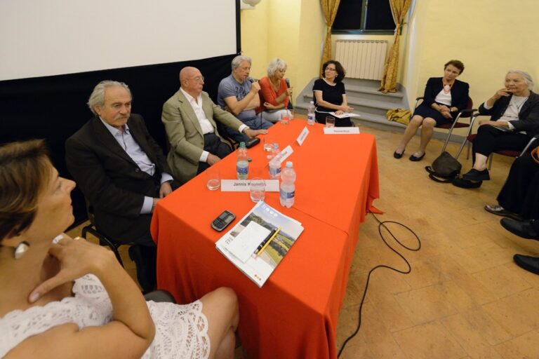 Olga Strada, Jannis Kounellis, Vittorio Strada, Vladimir Sorokin, Daniela Rizzi, Dora Stiefelmeier e Michelle Coudray, Todi Festival Italia-Russia, Zerynthia, Todi 2014 - photo Gino Di Paolo